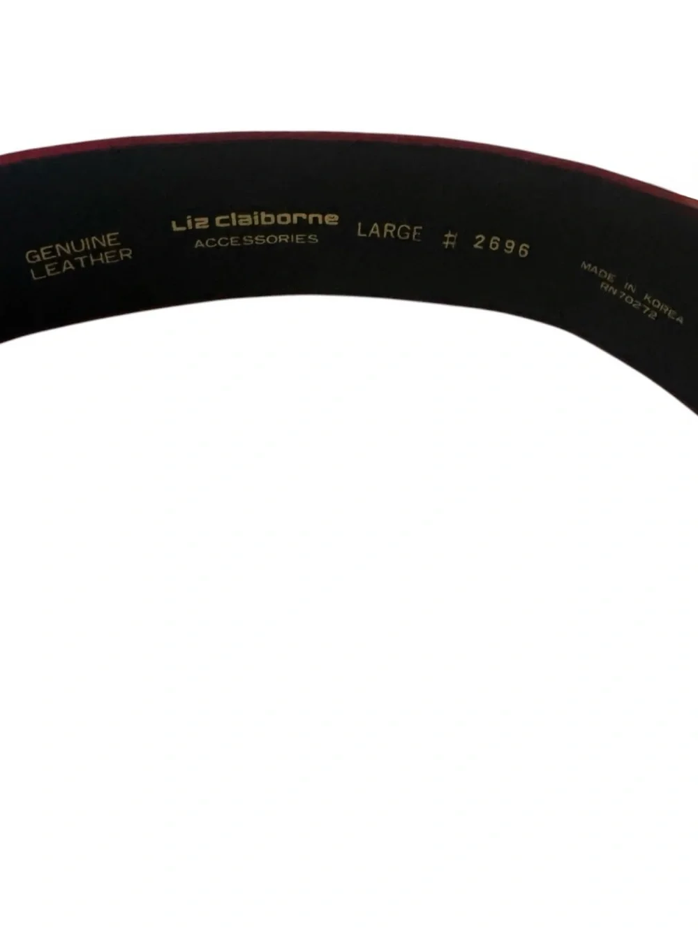 Liz Claiborne Vintage Genuine Leather Wide Red Belt Size Large